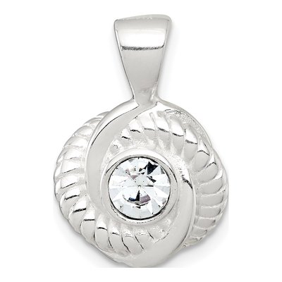 Sterling Silver CZ Knot Pendant