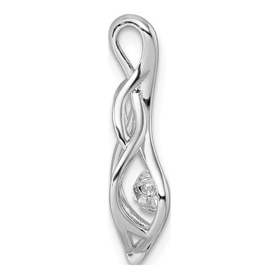 Sterling Silver CZ Open Teardrop Swirl Pendant – view 3