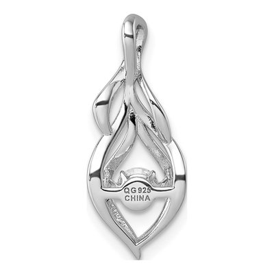Sterling Silver CZ Open Teardrop Swirl Pendant – view 4