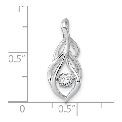 Sterling Silver CZ Open Teardrop Swirl Pendant – view 5