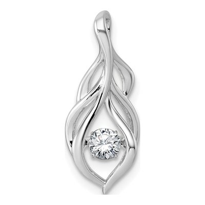Sterling Silver CZ Open Teardrop Swirl Pendant
