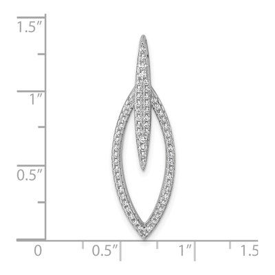 Sterling Silver CZ Oval Drop Pendant – view 5