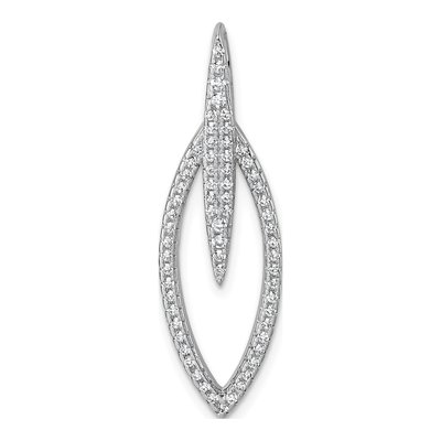 Sterling Silver CZ Oval Drop Pendant