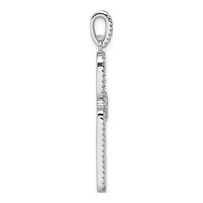Sterling Silver CZ Twisted Rectangle Pendant – view 3