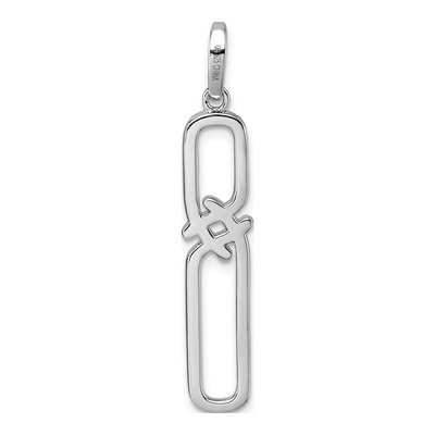 Sterling Silver CZ Twisted Rectangle Pendant – view 4