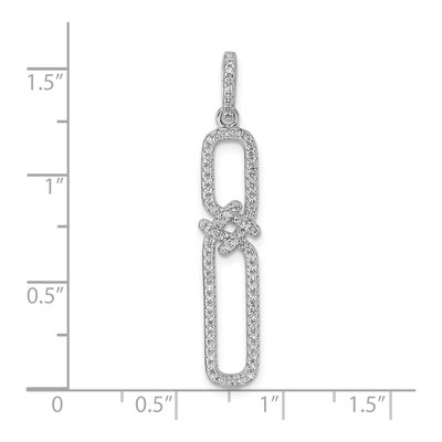 Sterling Silver CZ Twisted Rectangle Pendant – view 5