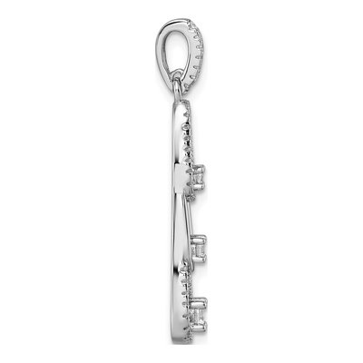 Sterling Silver CZ 3-Stone Dangle Pendant – view 3