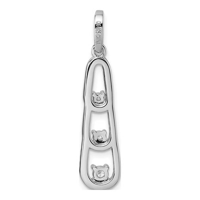 Sterling Silver CZ 3-Stone Dangle Pendant – view 4