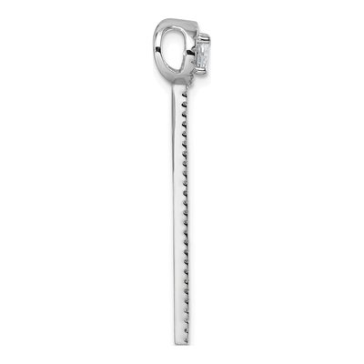 Sterling Silver CZ Halo Dangle Bar Slide Pendant – view 3
