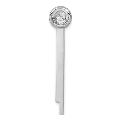 Sterling Silver CZ Halo Dangle Bar Slide Pendant – view 4