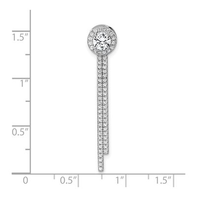 Sterling Silver CZ Halo Dangle Bar Slide Pendant – view 5