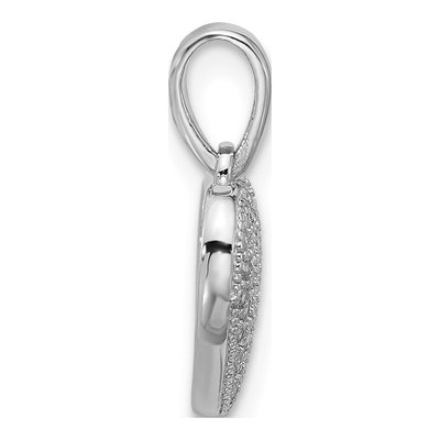 Sterling Silver CZ Pave Heart Pendant – view 2