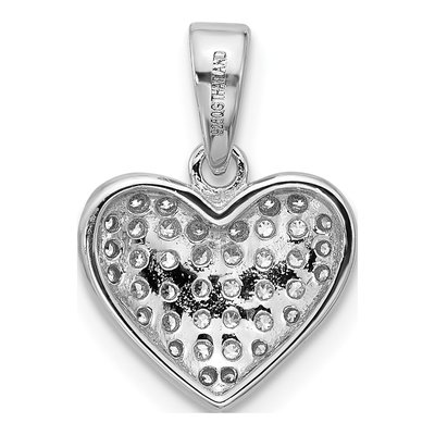 Sterling Silver CZ Pave Heart Pendant – view 3