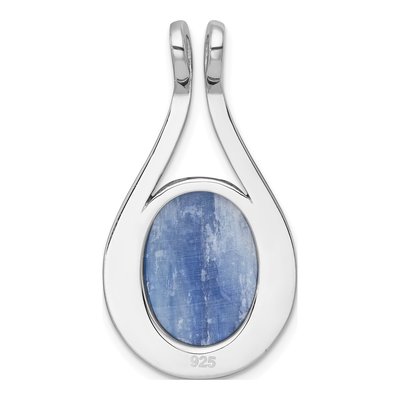 Sterling Silver CZ Kyanite Teardrop Slide Pendant – view 4