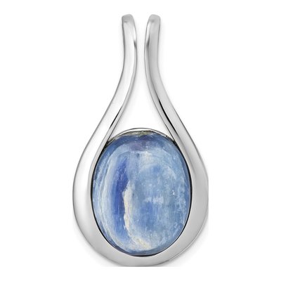 Sterling Silver CZ Kyanite Teardrop Slide Pendant