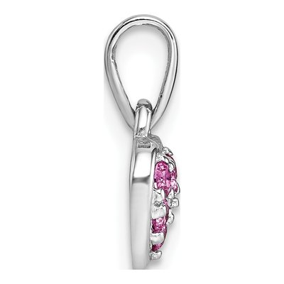 Sterling Silver CZ Girls' Heart Pendant – view 3