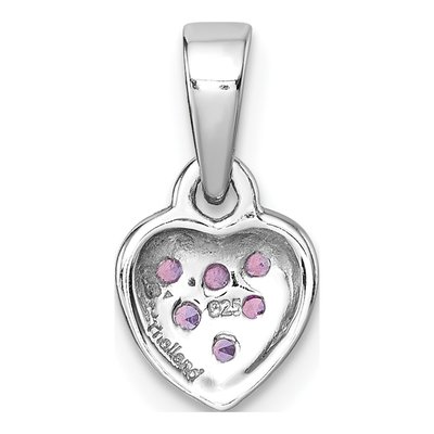 Sterling Silver CZ Girls' Heart Pendant – view 4