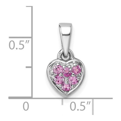 Sterling Silver CZ Girls' Heart Pendant – view 5