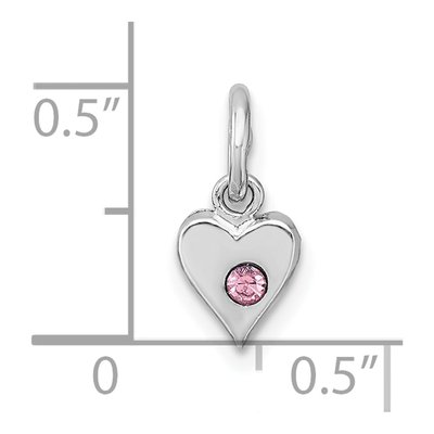 Sterling Silver Crystal Girls' Heart Pendant – view 5