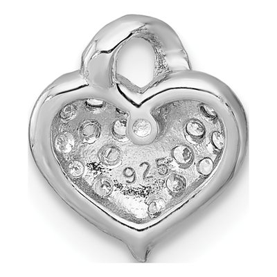 Sterling Silver CZ Girls' Heart Pendant – view 4
