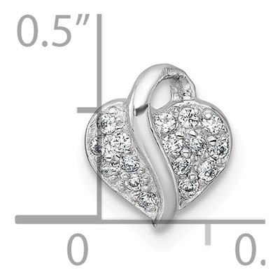 Sterling Silver CZ Girls' Heart Pendant – view 5