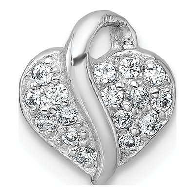 Sterling Silver CZ Girls' Heart Pendant