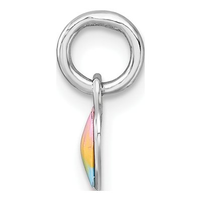 Sterling Silver Pastel Rainbow Heart Pendant – view 3