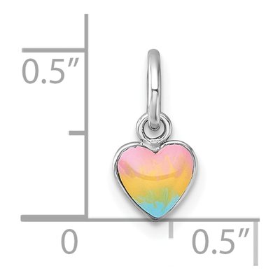 Sterling Silver Pastel Rainbow Heart Pendant – view 5