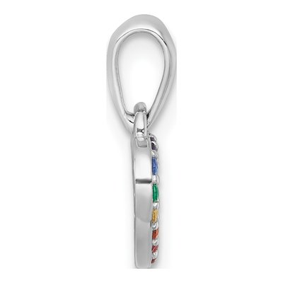 Sterling Silver Crystal Kids' Rainbow Heart Pendant – view 3