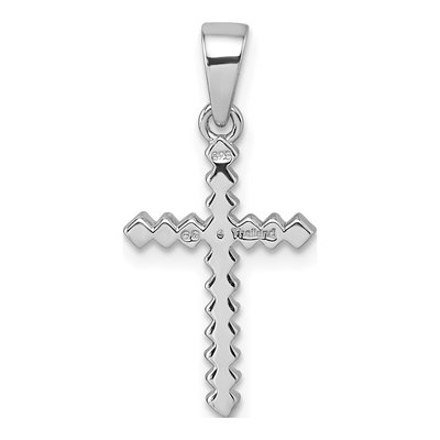 Sterling Silver CZ Kids' Multi-Color Cross Pendant – view 4
