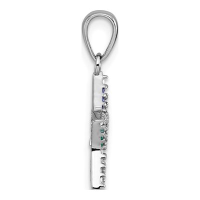 Sterling Silver Crystal Kids' Rainbow Star Pendant – view 3