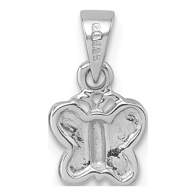 Sterling Silver Kids' Purple Enamel Butterfly Pendant – view 4