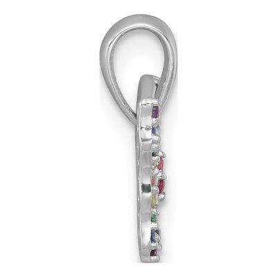 Sterling Silver Crystal Girls' Rainbow Butterfly Pendant – view 3