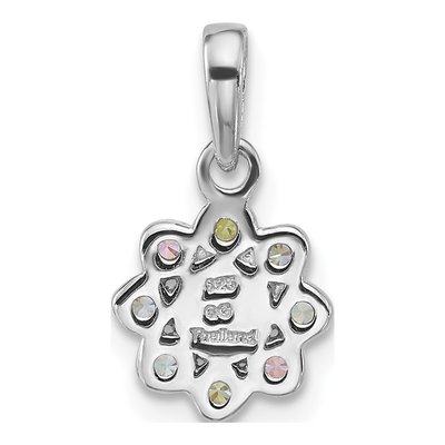 Sterling Silver CZ Girls' Flower Pendant – view 3