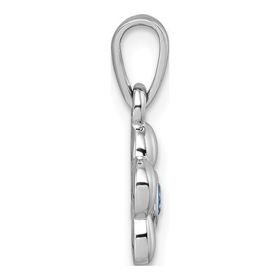 Sterling Silver CZ Girls' Flower Pendant – view 3