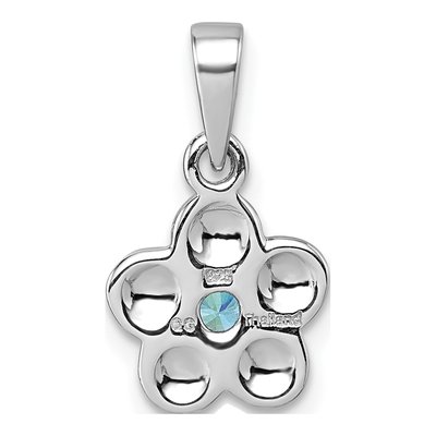 Sterling Silver CZ Girls' Flower Pendant – view 4