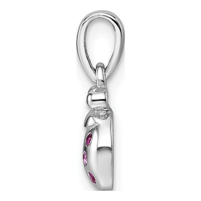 Sterling Silver CZ Girls' Ladybug Pendant – view 3