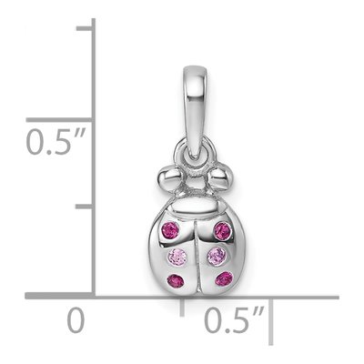 Sterling Silver CZ Girls' Ladybug Pendant – view 5