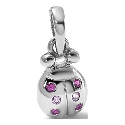 Sterling Silver CZ Girls' Ladybug Pendant – view 6