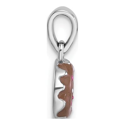Sterling Silver Kids' Enamel Donut Pendant – view 3