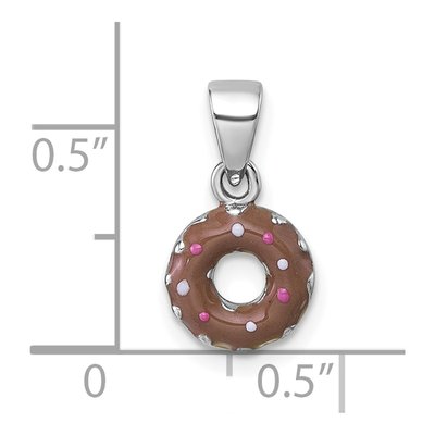 Sterling Silver Kids' Enamel Donut Pendant – view 5