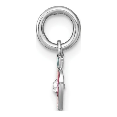 Sterling Silver Crystal Enamel Apple for Kids Pendant – view 3