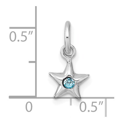 Sterling Silver Crystal Girls' Star Pendant – view 5