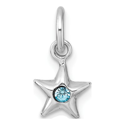 Sterling Silver Crystal Girls' Star Pendant