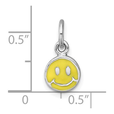Sterling Silver Kids' Enamel Smiley Face Pendant – view 5