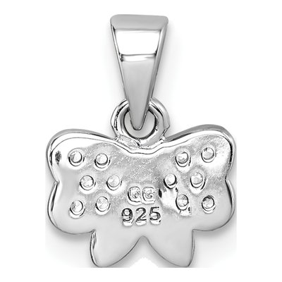 Sterling Silver CZ Girls' Bow Pendant – view 4