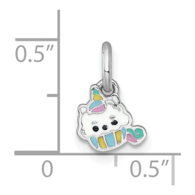 Sterling Silver Unicorn Cupcake for Kids Pendant – view 5