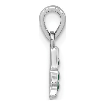 Sterling Silver Kids' Green Enamel Christmas Tree Pendant – view 3