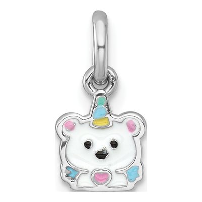 Sterling Silver Unicorn Polar Bear Kids Pendant