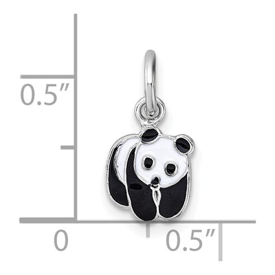 Sterling Silver Enamel Panda Pendant – view 5